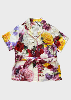 Шовкова сорочка Dolce&Gabbana для дівчаток, фото
